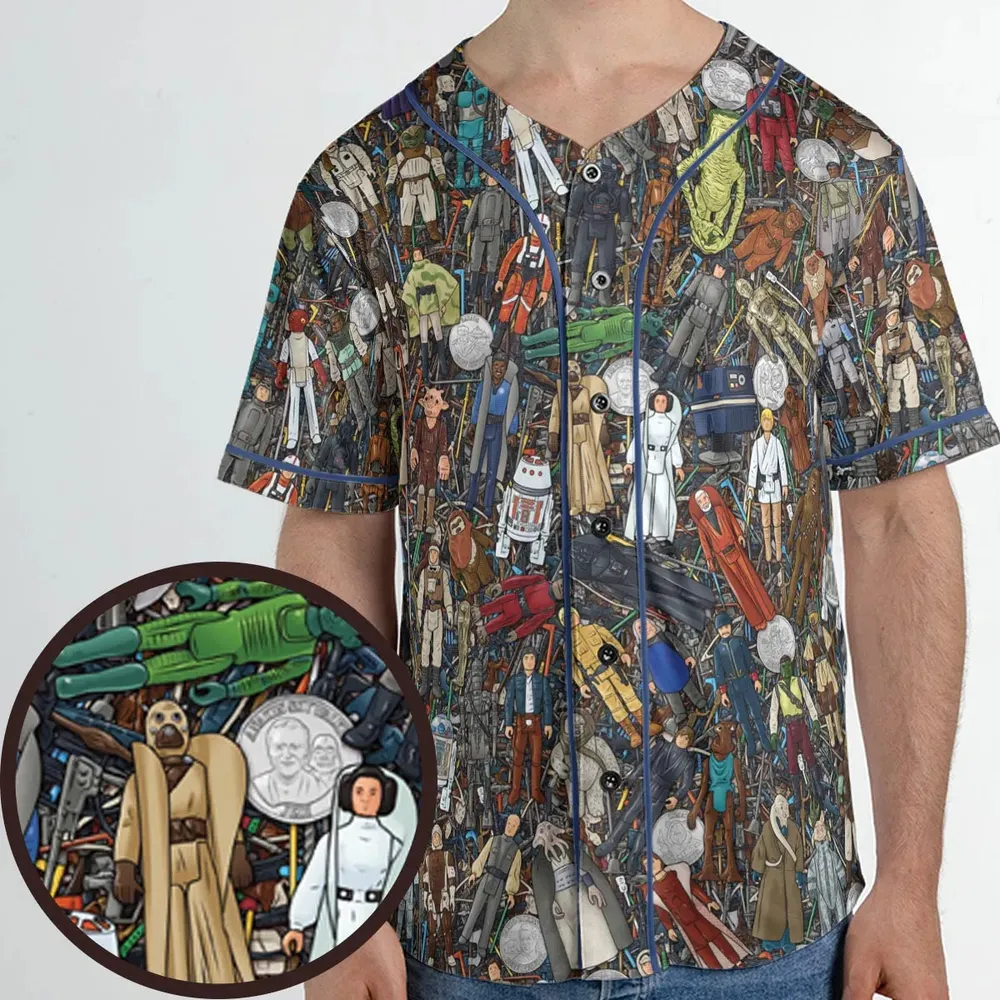Star Wars Characters Figures Unisex Baseball Jersey - 1