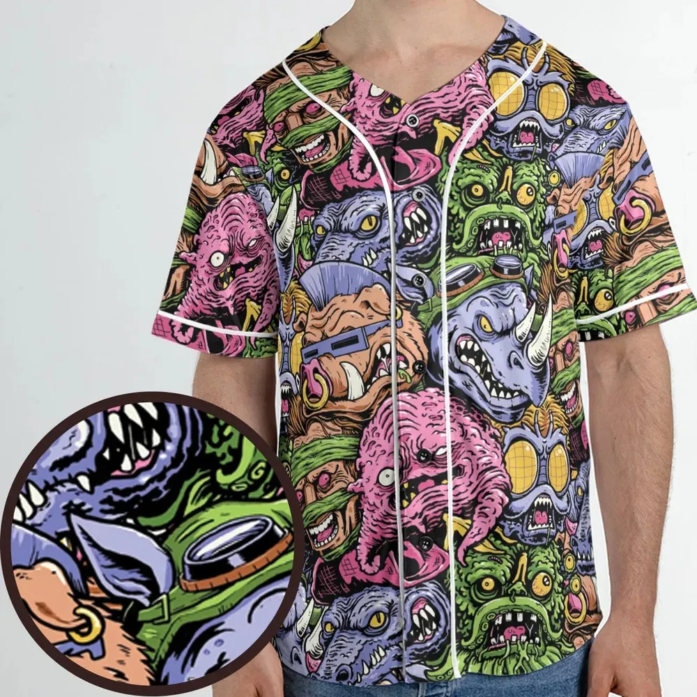 Nostalgic Villains Teenage Mutant Ninja Turtles Unisex Baseball Jersey - 1