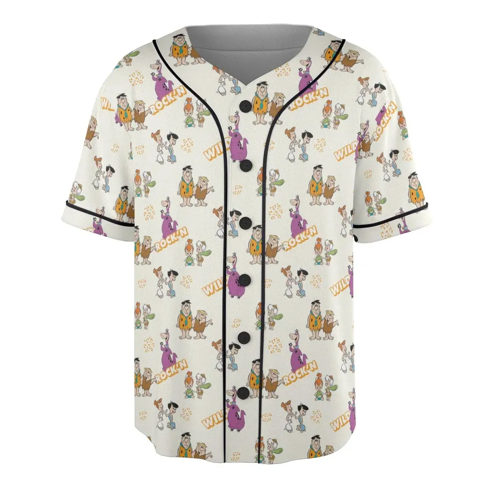 Rock'n The Flintstones Unisex Baseball Jersey - 3