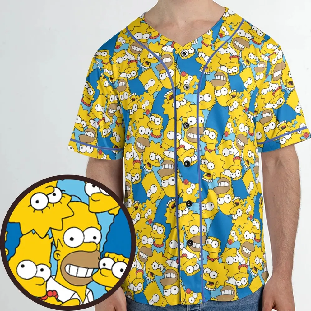Head Toss The Simpson Characters Unisex Baseball Jersey - 1