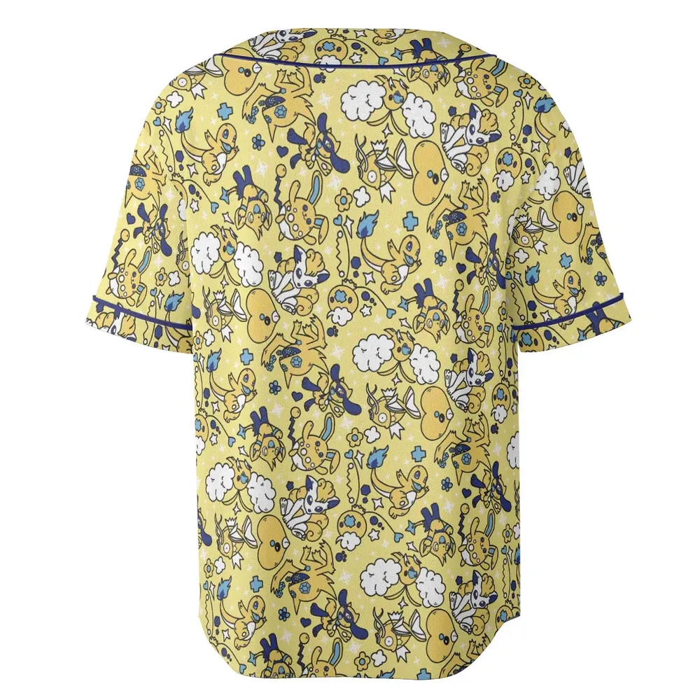 Shiny Magikarp Pokemon Pattern Unisex Baseball Jersey - 4