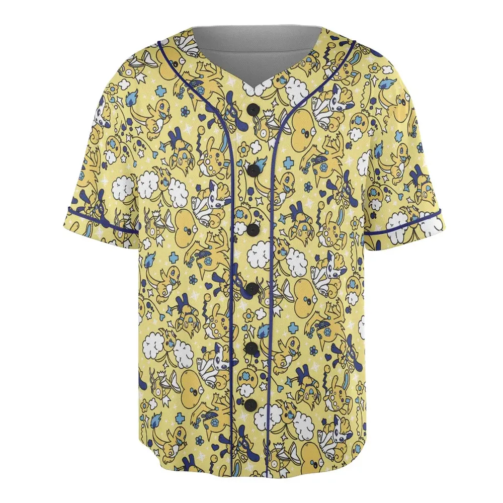 Shiny Magikarp Pokemon Pattern Unisex Baseball Jersey - 3