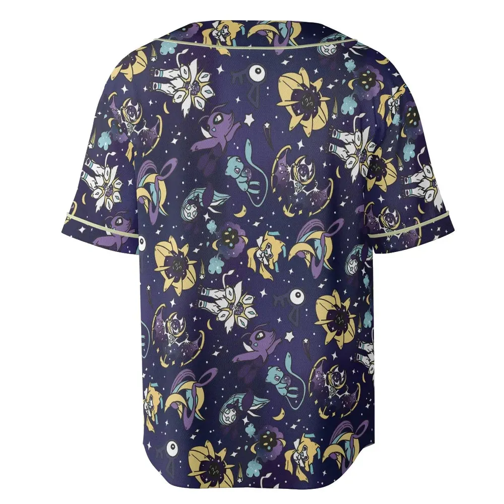 Galaxy Mew Psychic Type Pokemon Unisex Baseball Jersey - 4