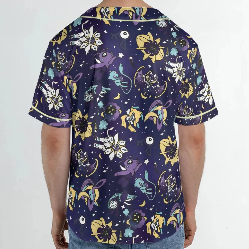 Galaxy Mew Psychic Type Pokemon Unisex Baseball Jersey - 2