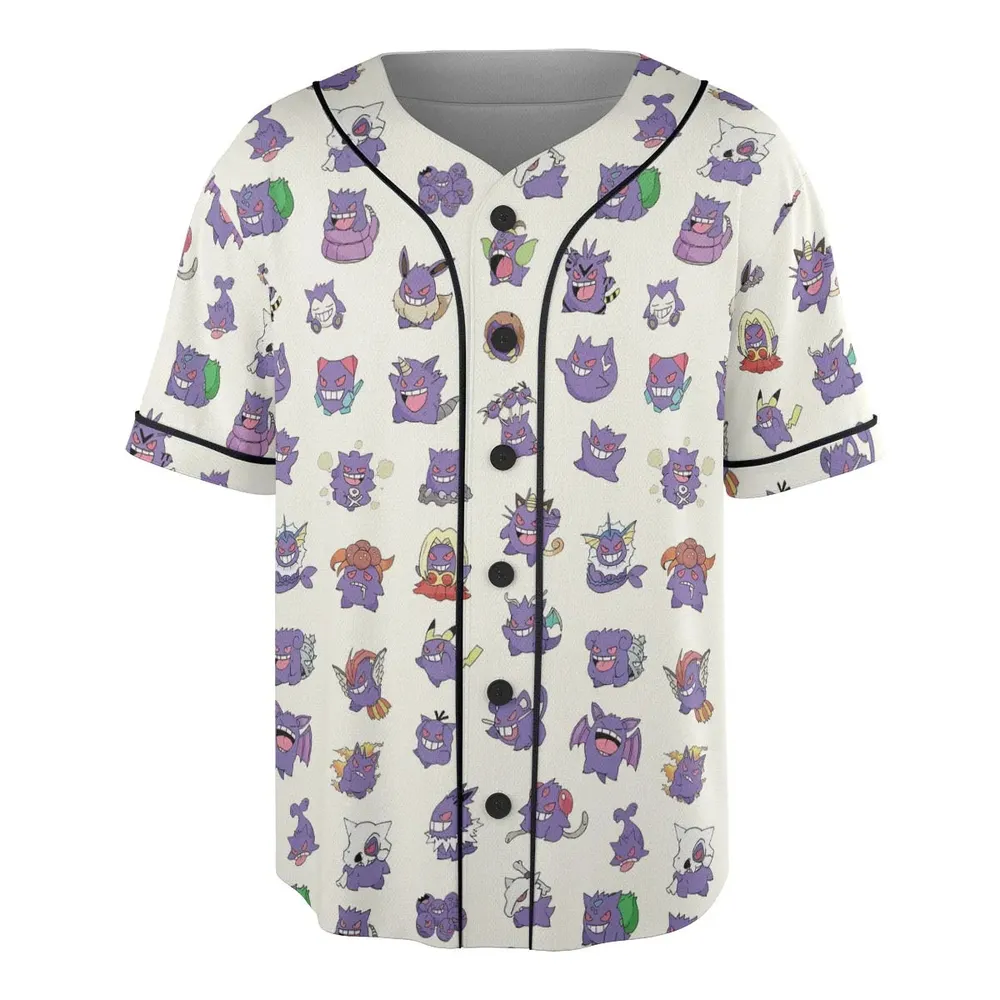 Gengar Cosplay Pokemon Unisex Baseball Jersey - 3