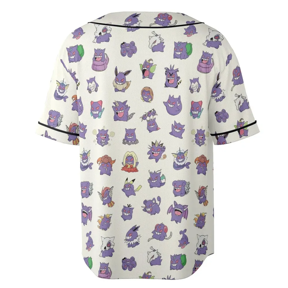 Gengar Cosplay Pokemon Unisex Baseball Jersey - 4