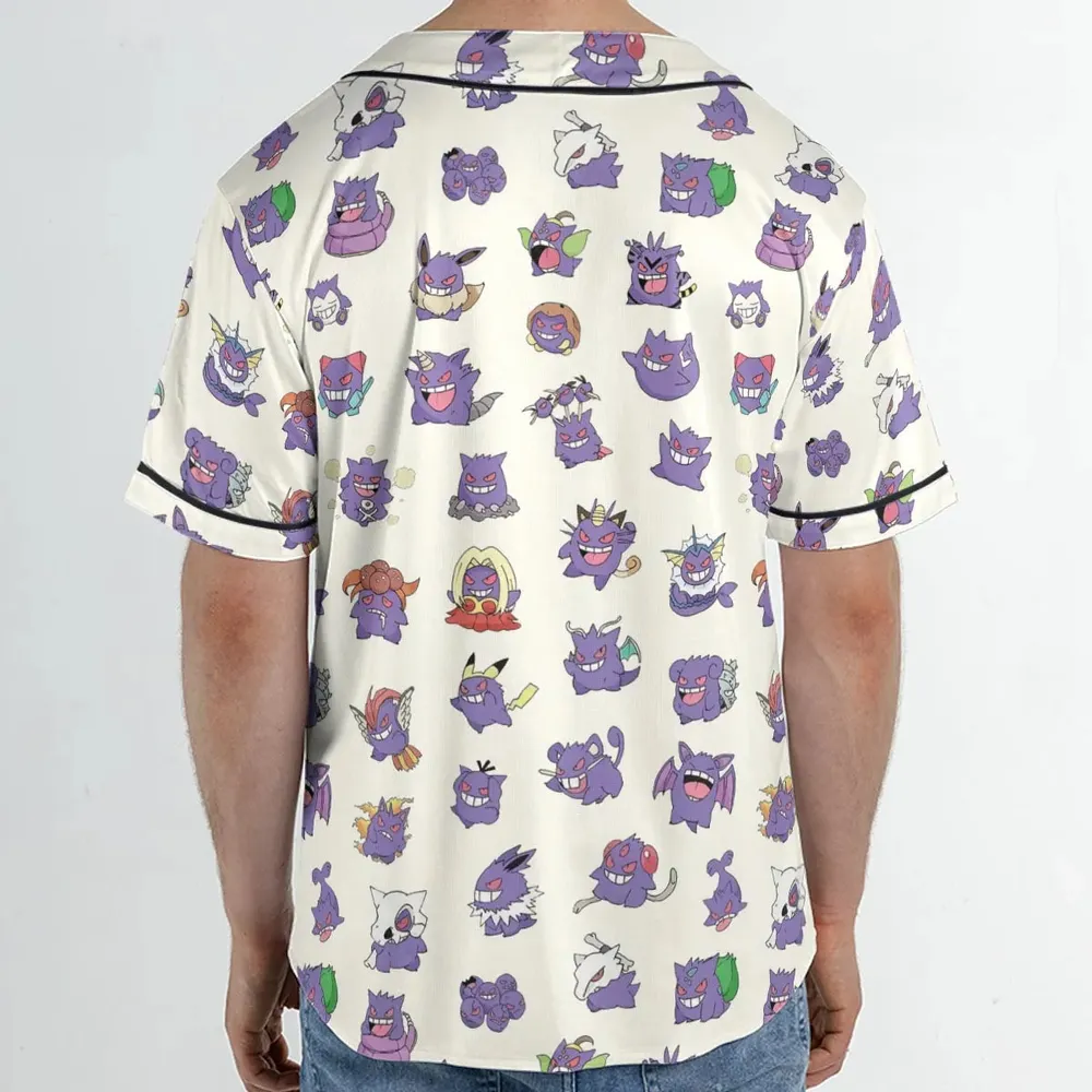 Gengar Cosplay Pokemon Unisex Baseball Jersey - 2