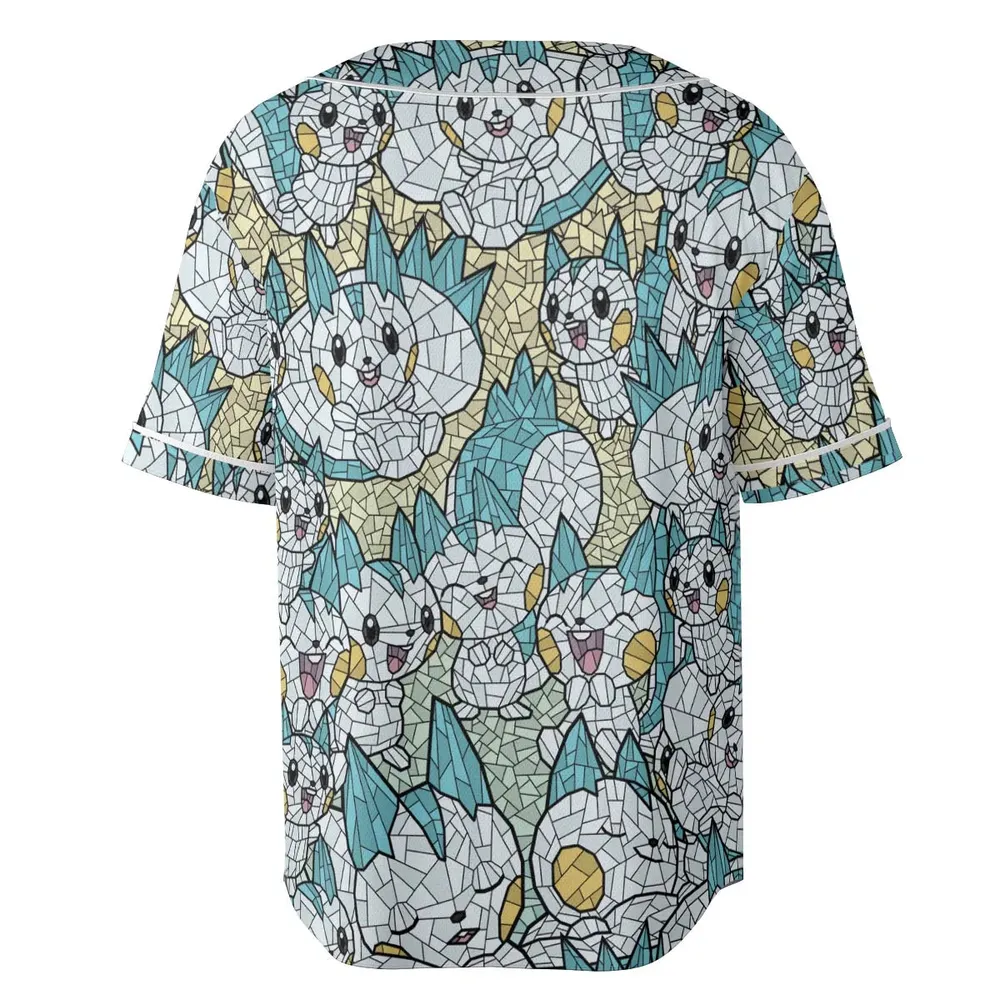Pachirisu Stained Glass Pokemon Unisex Baseball Jersey - 4