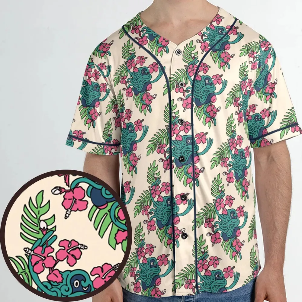 Tropical Tangrowth Pokemon Unisex Baseball Jersey - 1