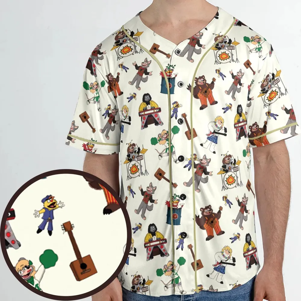 The Rock-afire Explosion Pattern Unisex Baseball Jersey - 1