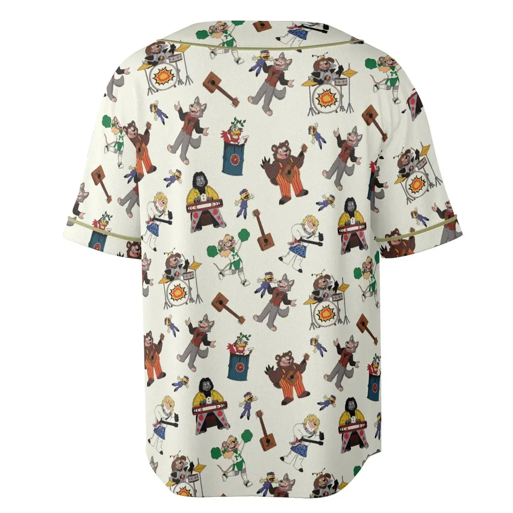 The Rock-afire Explosion Pattern Unisex Baseball Jersey - 4