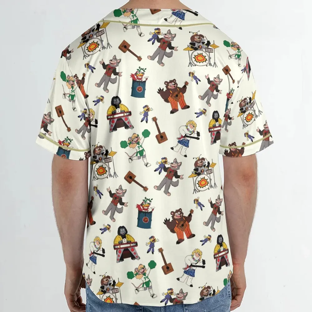 The Rock-afire Explosion Pattern Unisex Baseball Jersey - 2