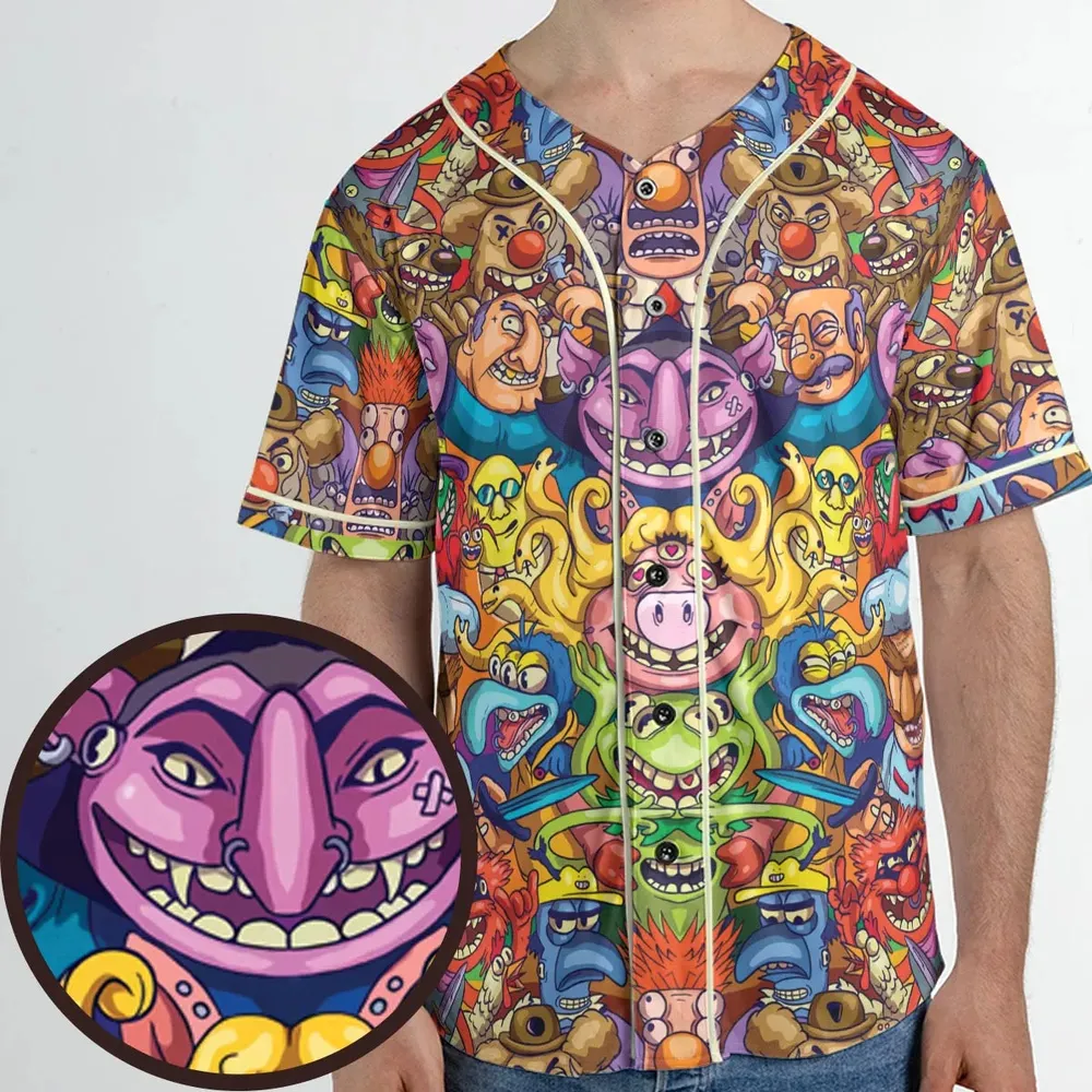 Monster Muppets The Muppets Characters Unisex Baseball Jersey - 1