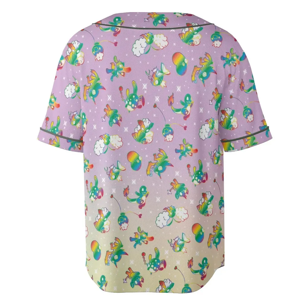 Rainbow Pokemon Pattern Unisex Baseball Jersey - 4