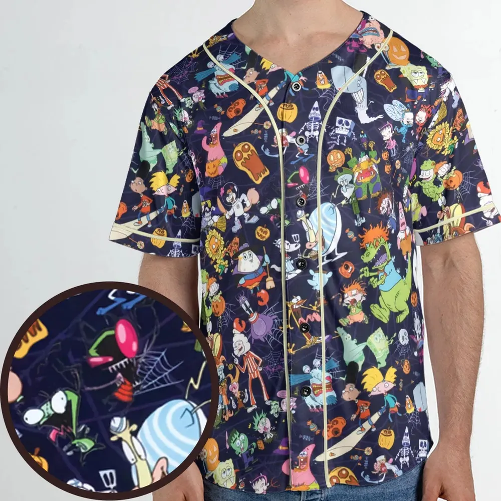 Nickelodeon Halloween Party Unisex Baseball Jersey - 1