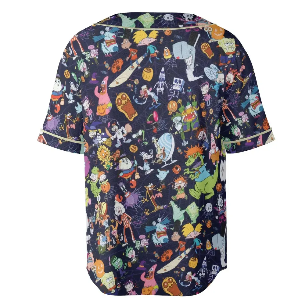 Nickelodeon Halloween Party Unisex Baseball Jersey - 4