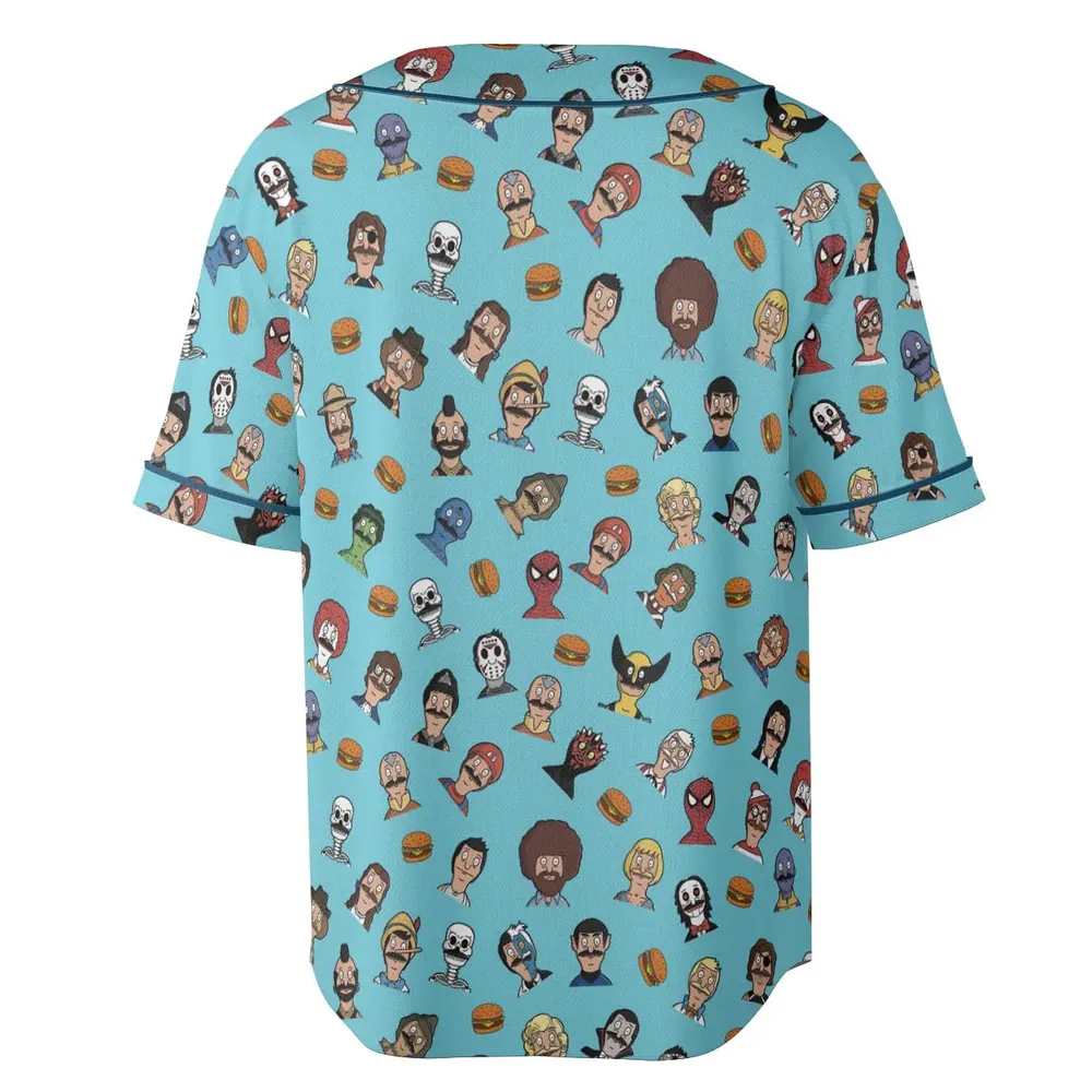 Many Faces of Bob's Burger Unisex Baseball Jersey - 4