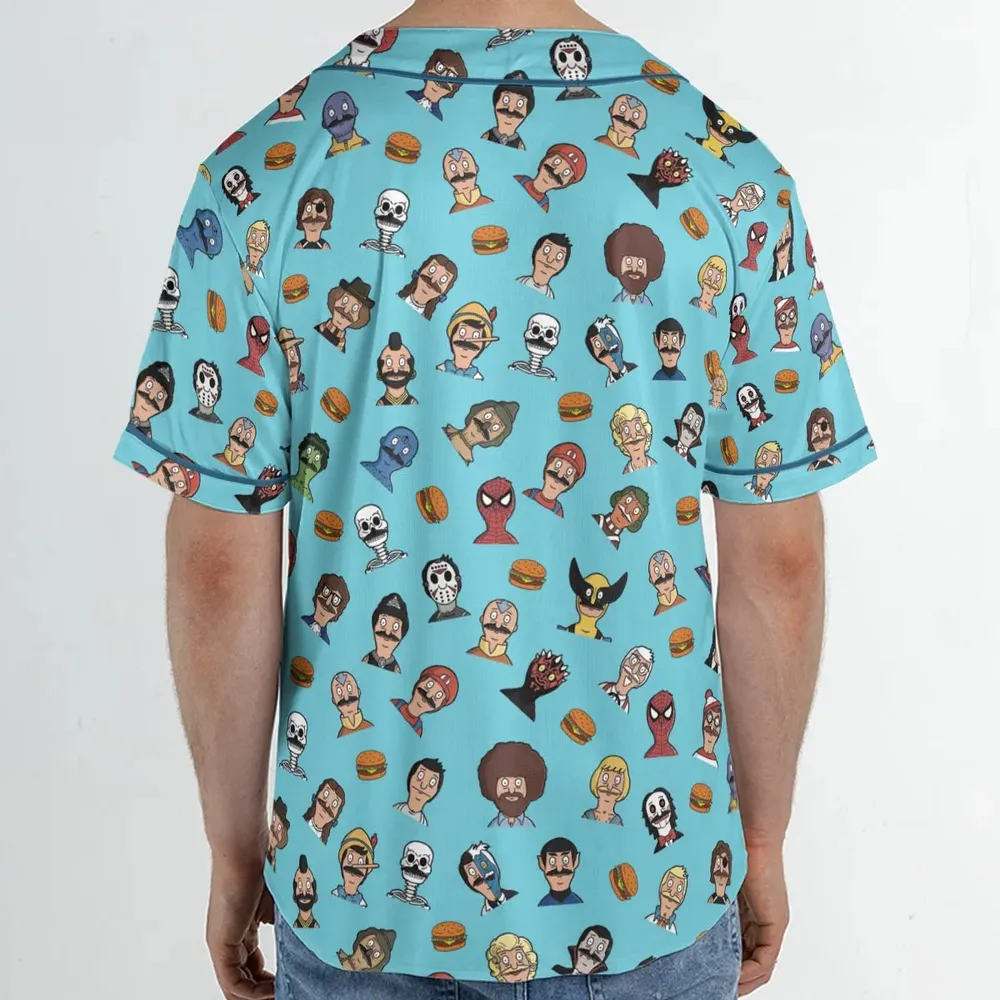 Many Faces of Bob's Burger Unisex Baseball Jersey - 2