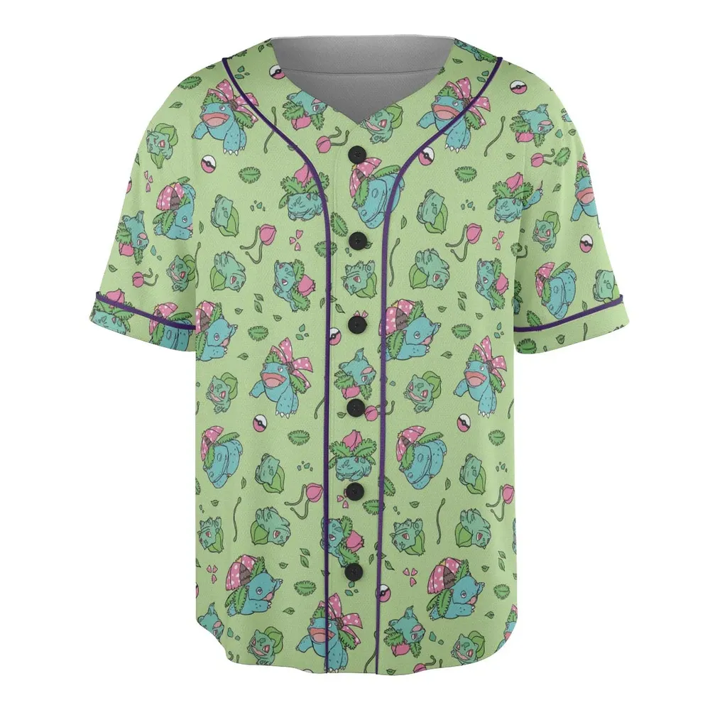 Venusaur Ivysaur and Bulbasaur Pokemon Unisex Baseball Jersey - 3
