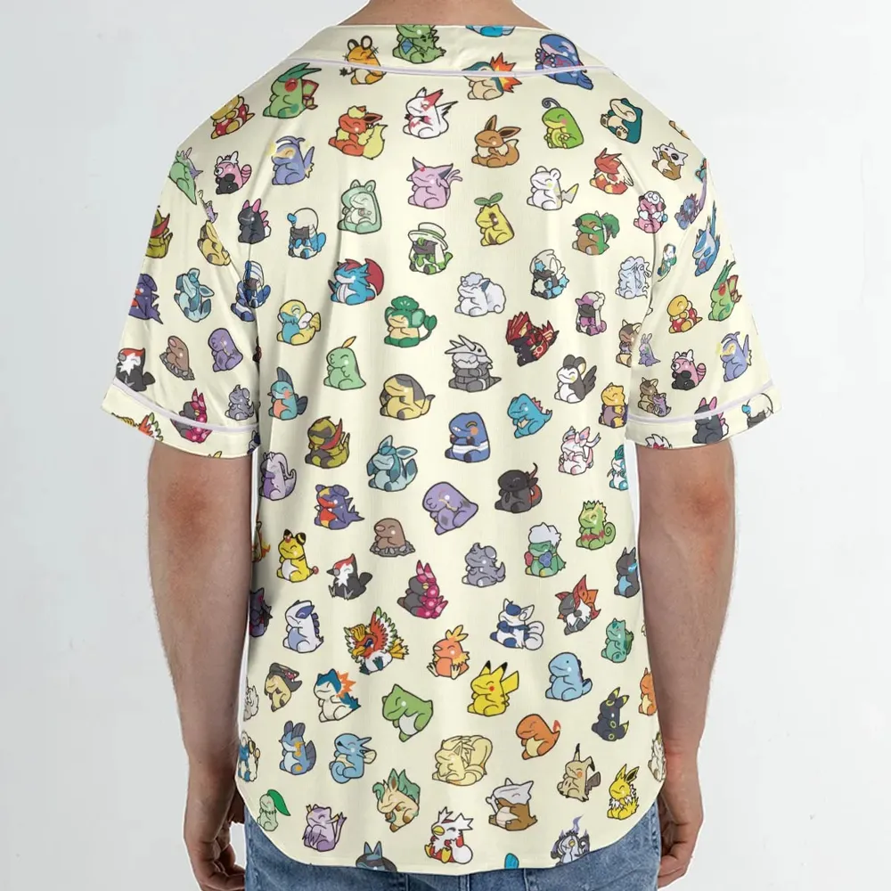 Pokemon In Substitute Style Unisex Baseball Jersey - 2