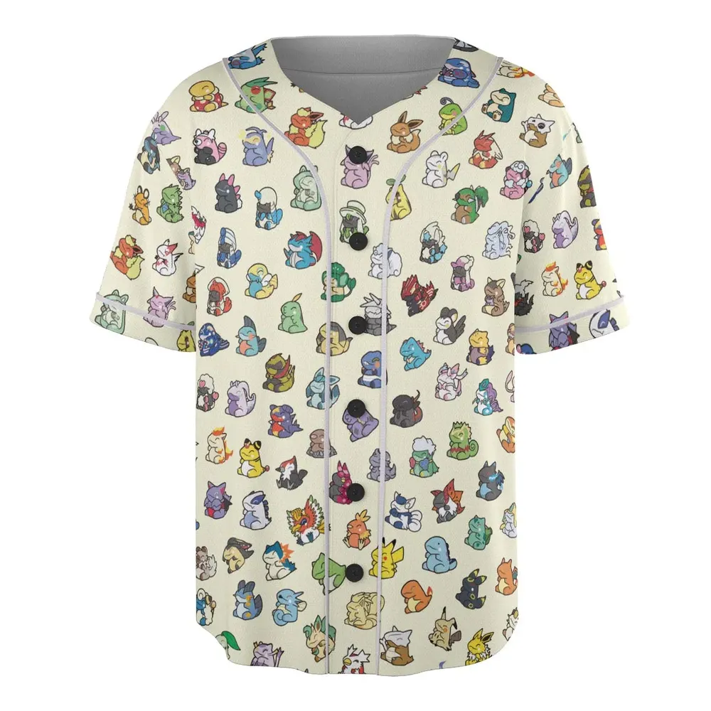 Pokemon In Substitute Style Unisex Baseball Jersey - 3
