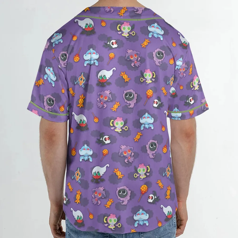 Team Purple Pokemon Pattern Unisex Baseball Jersey - 2