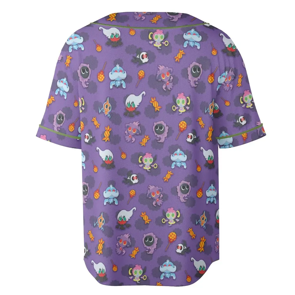 Team Purple Pokemon Pattern Unisex Baseball Jersey - 4