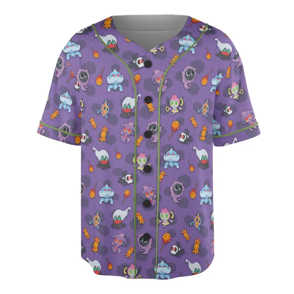 Team Purple Pokemon Pattern Unisex Baseball Jersey - 3