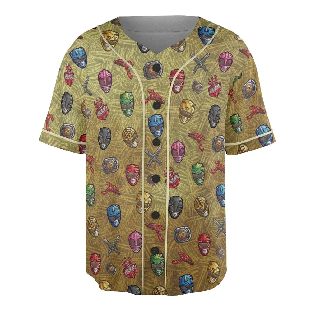 Power Team Mighty Morphin Power Rangers Unisex Baseball Jersey - 3