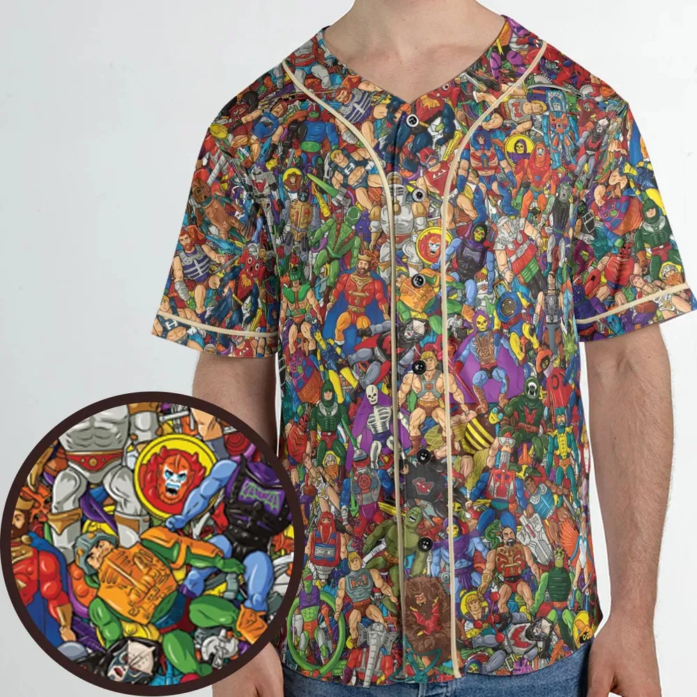 MOTU's Characters Figure Pattern He-man and The Masters of The Universe Unisex Baseball Jersey - 1