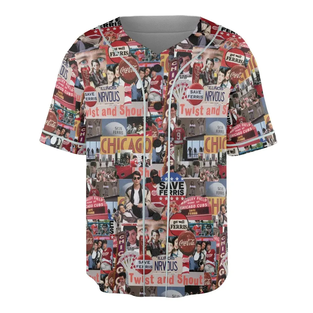 Vintage Aesthetic Ferris Bueller's Day Off Unisex Baseball Jersey - 3