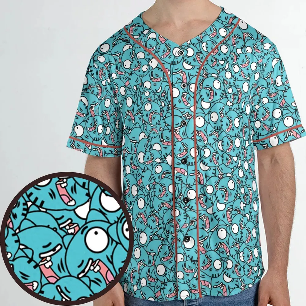 Gumball Watterson Pattern Unisex Baseball Jersey - 1