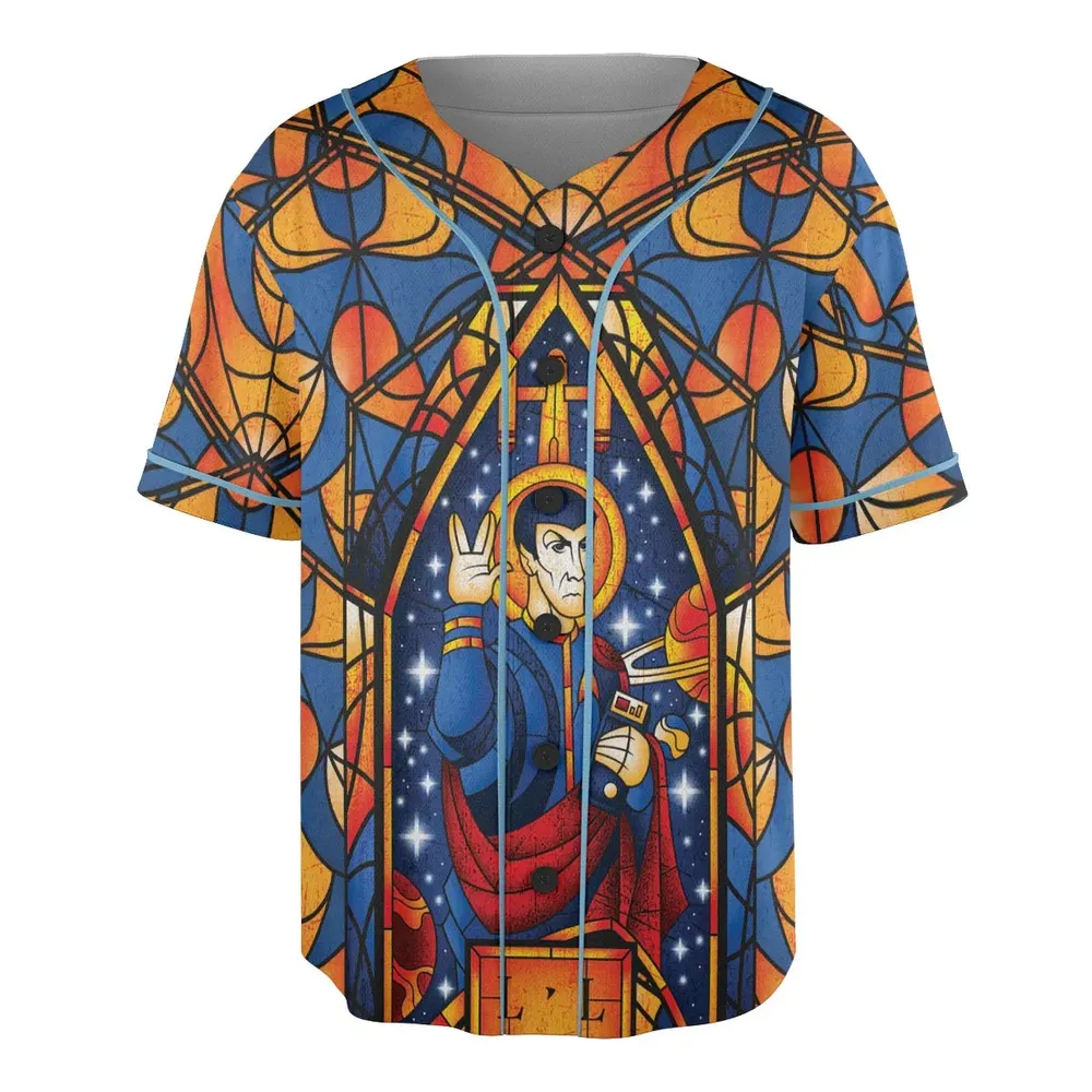 Stained Glass Star Trek Unisex Baseball Jersey - 3