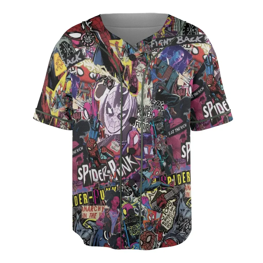 Spider-Punk Get Punked Across Spider-Verse Unisex Baseball Jersey - 3