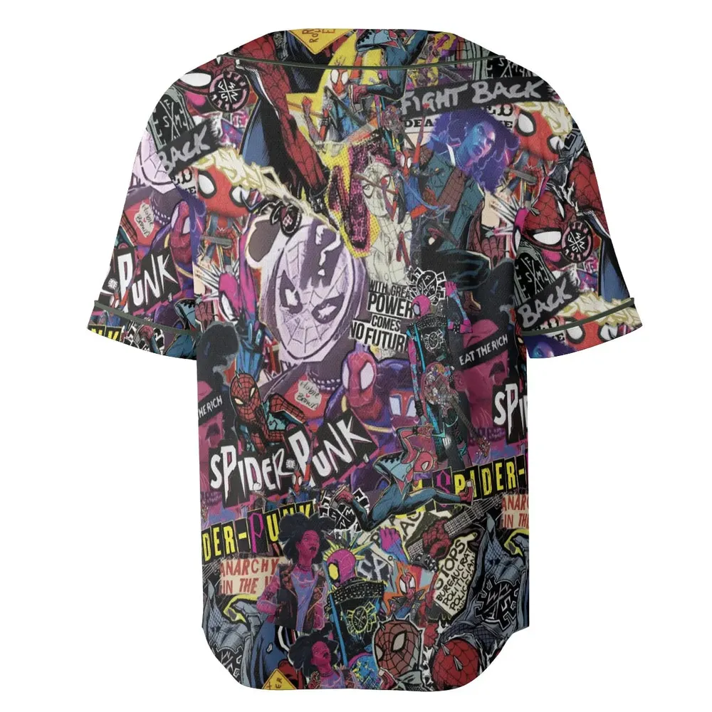 Spider-Punk Get Punked Across Spider-Verse Unisex Baseball Jersey - 4