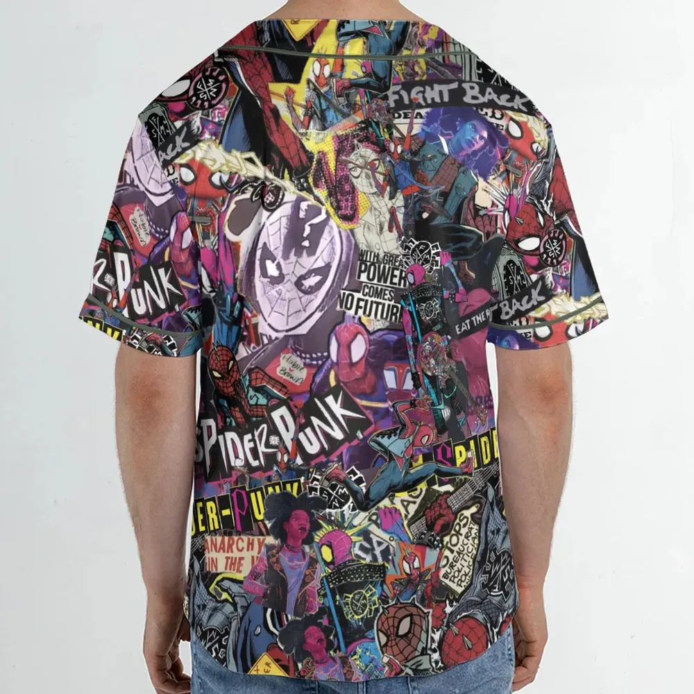 Spider-Punk Get Punked Across Spider-Verse Unisex Baseball Jersey - 2