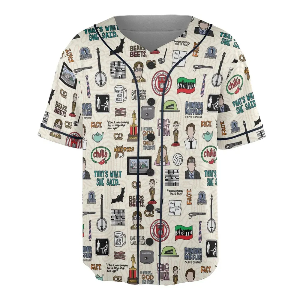The Office Pattern Unisex Baseball Jersey - 3