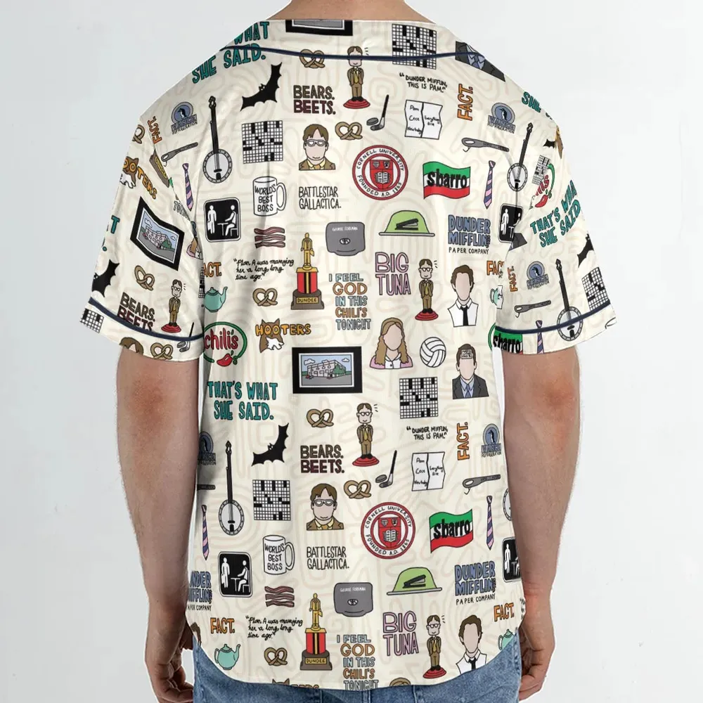 The Office Pattern Unisex Baseball Jersey - 2
