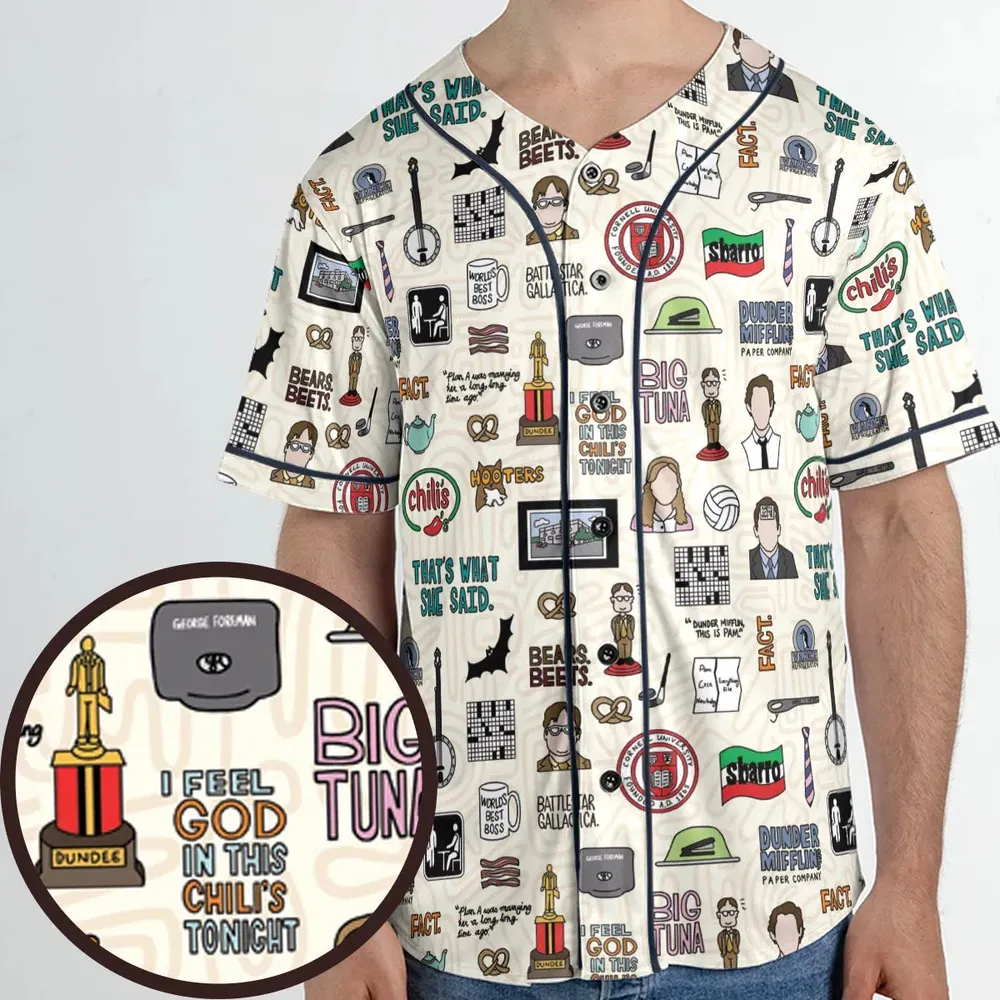 The Office Pattern Unisex Baseball Jersey - 1