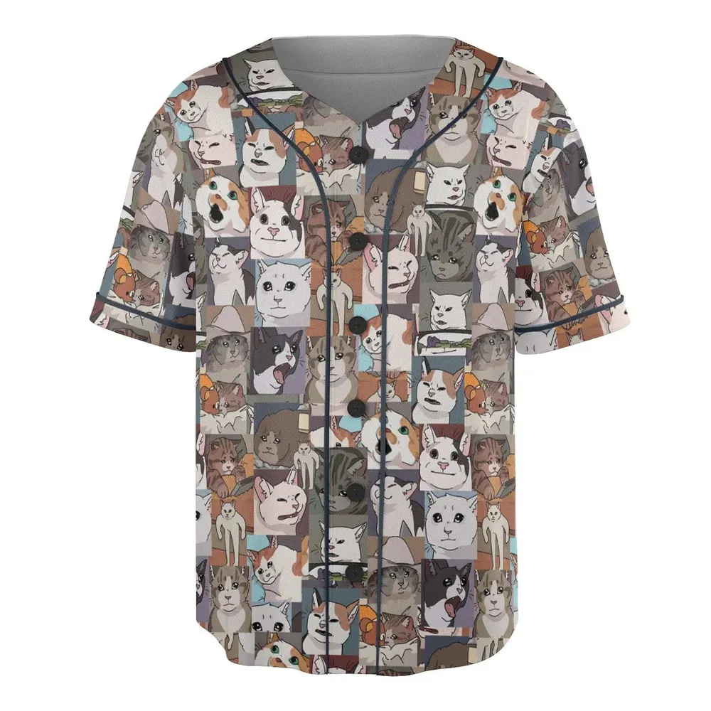 Funny Cat Internet Meme Unisex Baseball Jersey - 3