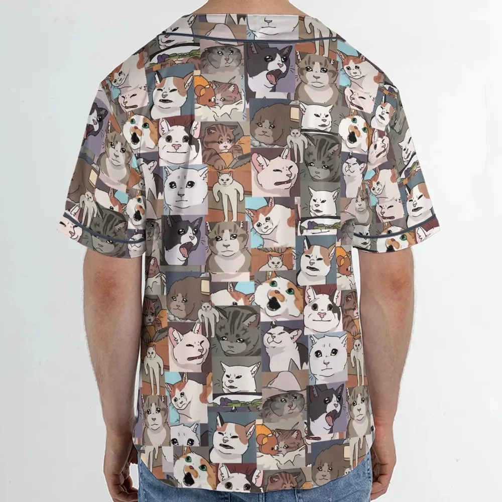 Funny Cat Internet Meme Unisex Baseball Jersey - 2
