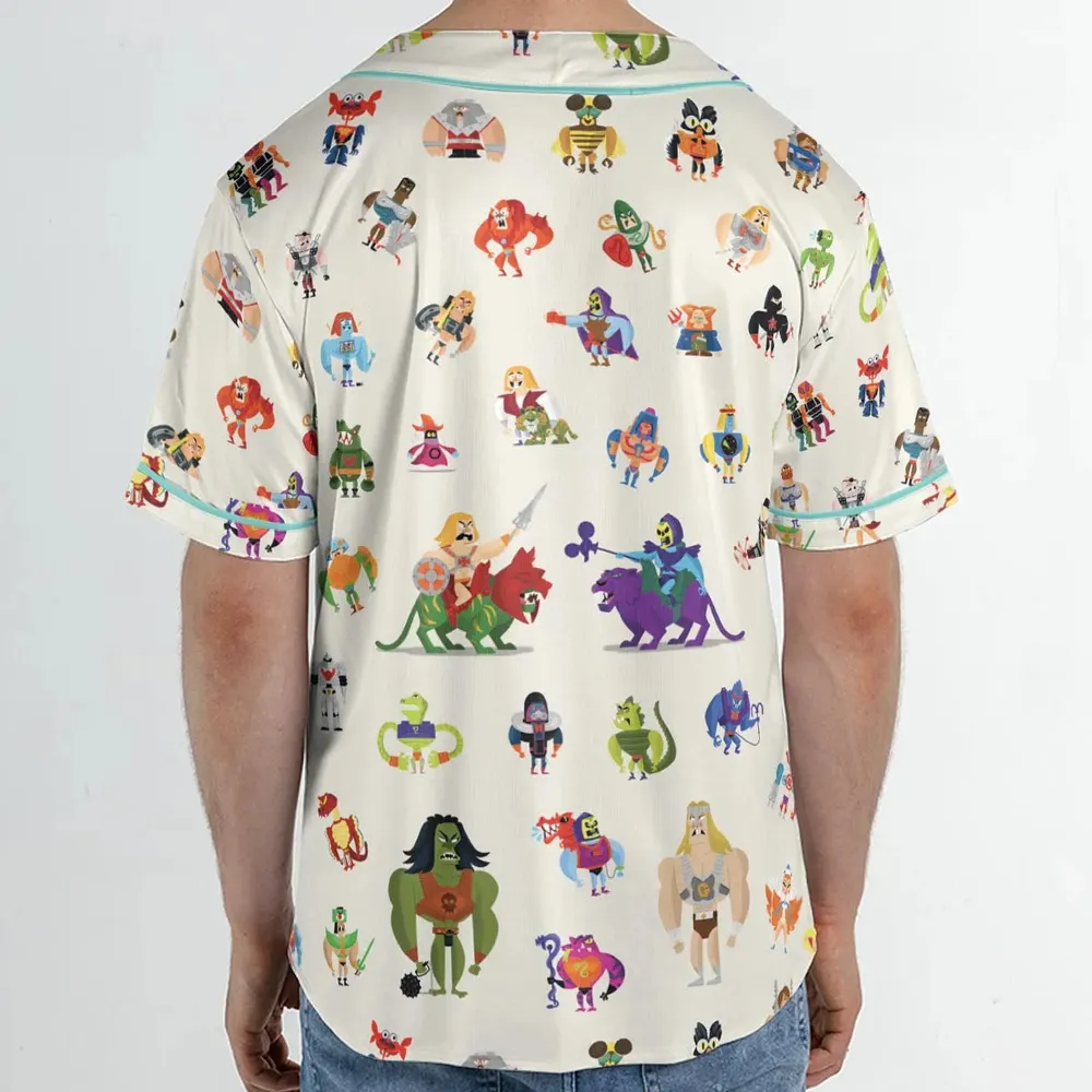 He-Man & Masters Of The Universe Characters Pattern Unisex Baseball Jersey - 2