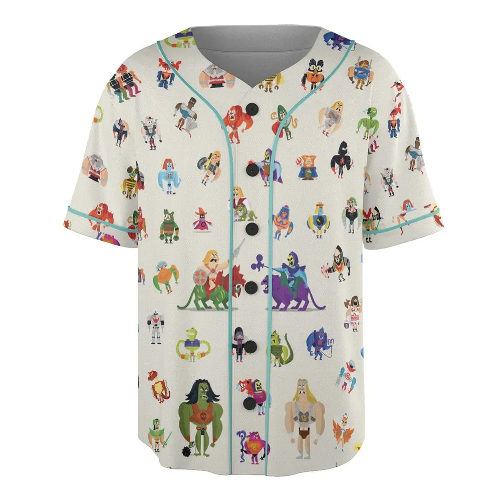 He-Man & Masters Of The Universe Characters Pattern Unisex Baseball Jersey - 3