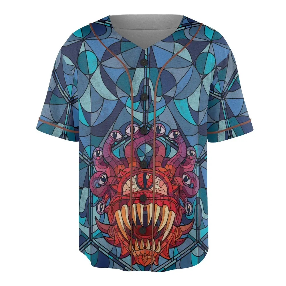 Stained Glass Monster RPG Unisex Baseball Jersey - 3