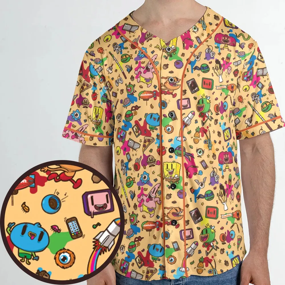 Spongebob Doodle Unisex Baseball Jersey - 1