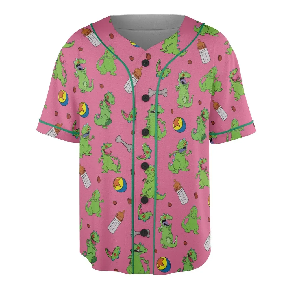 Rugrats Reptar Pattern Unisex Baseball Jersey - 3