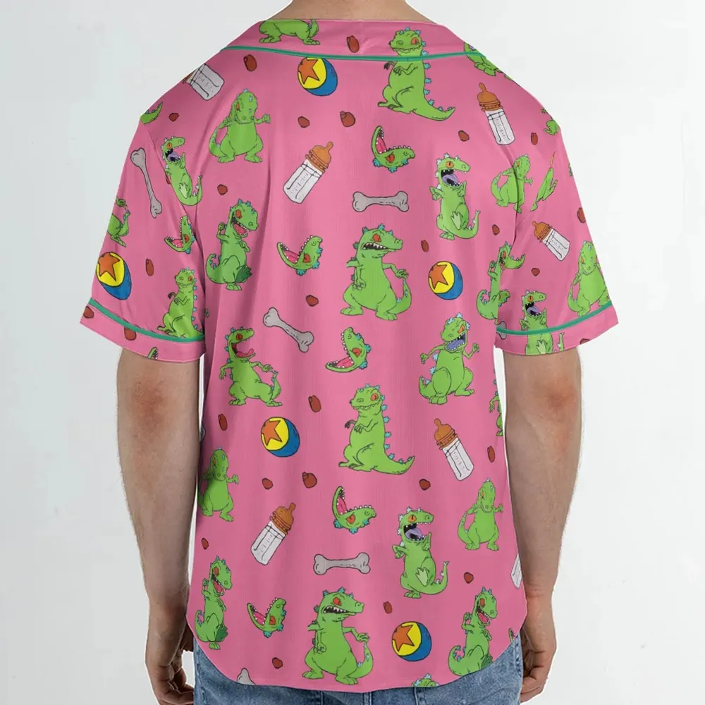 Rugrats Reptar Pattern Unisex Baseball Jersey - 2