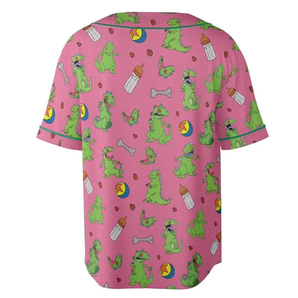 Rugrats Reptar Pattern Unisex Baseball Jersey - 4