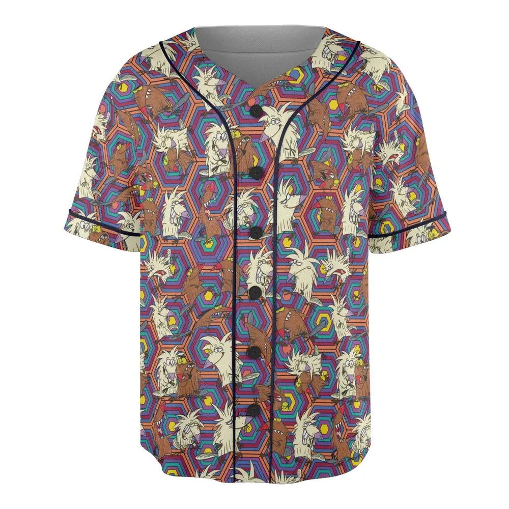 The Angry Beavers Pattern Unisex Baseball Jersey - 3