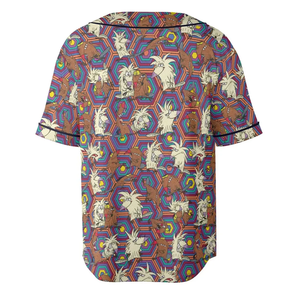 The Angry Beavers Pattern Unisex Baseball Jersey - 4